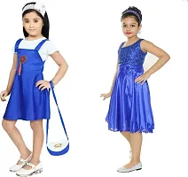 Pretty Crepe Self Pattern A-Line Dress Combo For Baby Girls And Kids Pack Of 2-thumb1