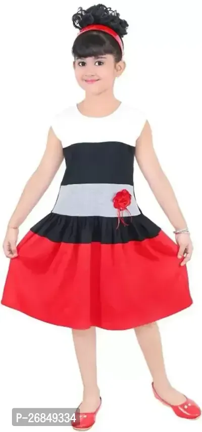 Girls Stylish Red A-Line  Dress-thumb0