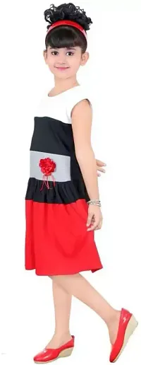 Girls Stylish Red A-Line  Dress-thumb1