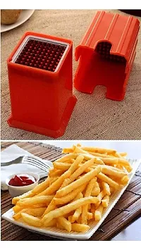 DRS Cutter Finger Chips with French Fries Chipper Potato Maker: Direct Push Operation Stainless Steel Blades with a Single Blade and a Multicolored ABS Plastic Body-thumb1