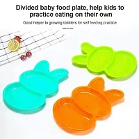 DRS Kids' Unbreakable Rabbit Plate Kids' Sectioned Plate in The Shape of a Rabbit for Snacks at Breakfast, Lunch, and Dinner Serving Meals to Children 6 Pieces-thumb2