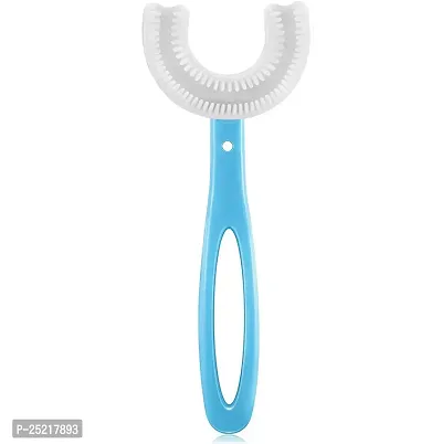 DRS U Shaped Toothbrush for Kids Manual Whitening Toothbrush Silicone Brush Head for Kids Children Infant Toothbrush For 6-12 Years Mouth-Cleaning-thumb0