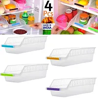 DRS Kitchen Plastic Space Saver Organizer Basket Rack, 4 PCs Plastic Fridge Space Saver Food Storage Basket Rack, Fruits/Vegetables-thumb4