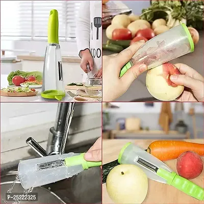 DRS Smart Multifunctional All in One Vegetable/Fruit Peeler for Kitchen with Storage Box for Collecting Skin, Stainless Steel Blade-thumb2