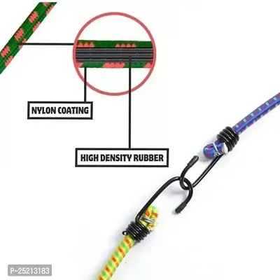 DRS High Strength Elastic Bungee/Shock Cord Cables Luggage Tying Rope with Hooks (Multicolour)-thumb4