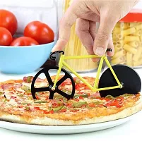 Bicycle Shape Pizza Cutter DRS | Stainless Steel Wheel Super Sharp and Easy to Clean Pizza Slicer | Cool Kitchen Gadget - Best Gift-thumb1