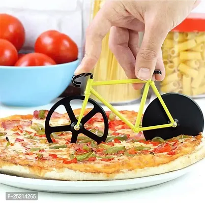 Bicycle Shape Pizza Cutter DRS | Stainless Steel Wheel Super Sharp and Easy to Clean Pizza Slicer | Cool Kitchen Gadget - Best Gift-thumb2