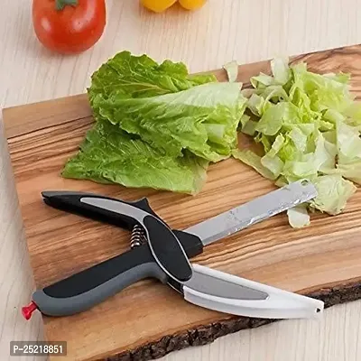 DRS18/10 Steel Smart Clever Cutter Kitchen Knife Food Chopper and in Built Mini Chopping Board with Locking Hinge; with Spring Action; Stainless Steel Blade (Black)-thumb4