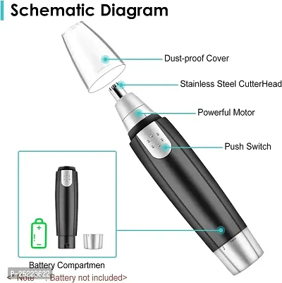 DRS Sharp New Ear and Nose Hair Trimmer Professional Heavy Duty Steel Nose Clipper Battery-Operated Painless Ear and Nose Hair Trimmer, Electric Nose Hair Shaver-thumb4