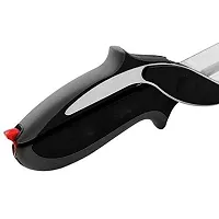 DRS18/10 Steel Smart Clever Cutter Kitchen Knife Food Chopper and in Built Mini Chopping Board with Locking Hinge; with Spring Action; Stainless Steel Blade (Black)-thumb4