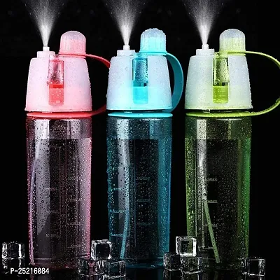 DRS Water Bottle,Water Mist Spray Bottle 2 in 1 Drink and Mist Water Bottle, Sports Spray Water Bottle Straw Outdoor Bicycle Water Mist Spray Bottle Sippers Dishwasher-thumb5