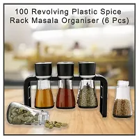 DRS Revolving Plastic Spice Rack Masala Organiser with Container Spice Stand for Kitchen Storage Holds 6 Bottles Jar and Container Spice Rack Spice Jar Set 6 Pcs-thumb1