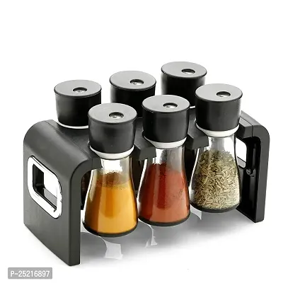 DRS Revolving Plastic Spice Rack Masala Organiser with Container Spice Stand for Kitchen Storage Holds 6 Bottles Jar and Container Spice Rack Spice Jar Set 6 Pcs-thumb4