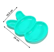 DRS Kids' Unbreakable Rabbit Plate Kids' Sectioned Plate in The Shape of a Rabbit for Snacks at Breakfast, Lunch, and Dinner Serving Meals to Children 6 Pieces of Kids' Rabbit Shaped Dish-thumb1