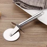 Stainless Steel Pizza Cutter DRS, Pastry Cake Slicer, Sharp, Wheel Type Pizza Cutter Stainless Steel, Pizza Cutter Knife, Kitchen Tool,Sandwich  Pastry Cake Cycle Cutter, Sharp-thumb2