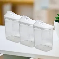 DRS KITCHEN STORAGE JARS CONTAINER SET 3PC, TRANSPARENT JAR SET FOR HOME  KITCHEN USE-thumb2