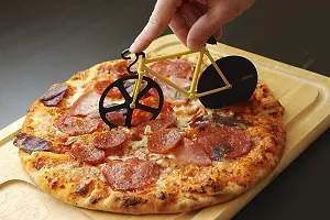 Bicycle Shape Pizza Cutter DRS | Stainless Steel Wheel Super Sharp and Easy to Clean Pizza Slicer | Cool Kitchen Gadget - Best Gift-thumb3