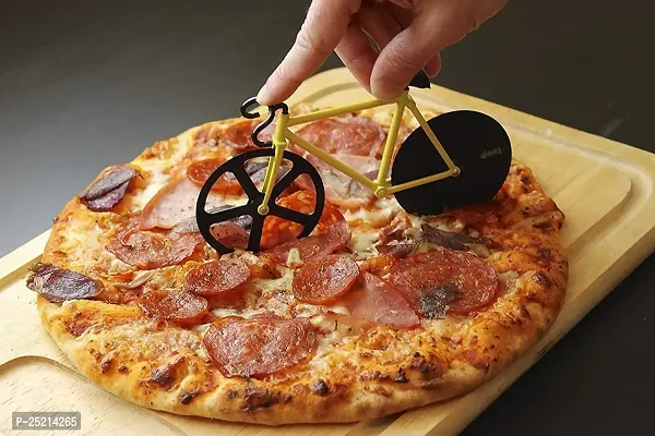 Bicycle Shape Pizza Cutter DRS | Stainless Steel Wheel Super Sharp and Easy to Clean Pizza Slicer | Cool Kitchen Gadget - Best Gift-thumb4