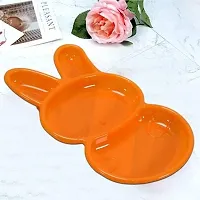 DRS Kids' Unbreakable Rabbit Plate Kids' Sectioned Plate in The Shape of a Rabbit for Snacks at Breakfast, Lunch, and Dinner Serving Meals to Children 6 Pieces of Kids' Rabbit Shaped Dish-thumb4