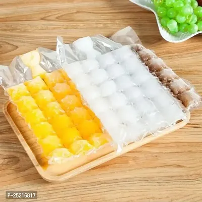 DRS Disposable Ice Cube Bags - Stackable Easy Release Ice Cube Mold Trays | Self-Seal Freezing Maker for Cocktails, Food, Wine | Cold Ice Pack Cooler Bag - Convenient