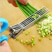 Shredding Scissors DRS - Multi-Function 5 Blade Vegetable Stainless Steel Herbs Scissor - Durable, Time-Saving Kitchen Cutting Tool-thumb4