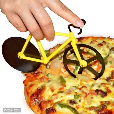 Bicycle Shape Pizza Cutter DRS | Stainless Steel Wheel Super Sharp and Easy to Clean Pizza Slicer | Cool Kitchen Gadget - Best Gift-thumb3