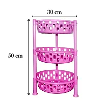 DRS Plastic Trolley with Dish Rack for Kitchen Fruit/Vegetable Storage Basket for Modern Kitchen Organizer, Kitchen Accessories Grocery Rack- 3 Layer Multi-thumb1