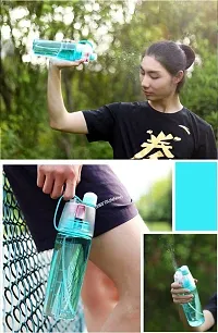 DRS Water Bottle,Water Mist Spray Bottle 2 in 1 Drink and Mist Water Bottle, Sports Spray Water Bottle Straw Outdoor Bicycle Water Mist Spray Bottle Sippers Dishwasher-thumb1