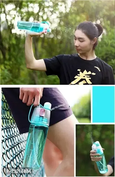 DRS Water Bottle,Water Mist Spray Bottle 2 in 1 Drink and Mist Water Bottle, Sports Spray Water Bottle Straw Outdoor Bicycle Water Mist Spray Bottle Sippers Dishwasher-thumb2