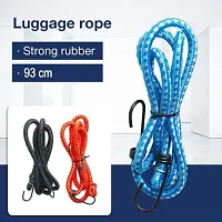 DRS High Strength Elastic Bungee/Shock Cord Cables Luggage Tying Rope with Hooks (Multicolour)-thumb1