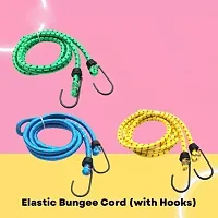 DRS High Strength Elastic Bungee/Shock Cord Cables Luggage Tying Rope with Hooks (Multicolour)-thumb2