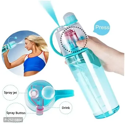 DRS Water Bottle,Water Mist Spray Bottle 2 in 1 Drink and Mist Water Bottle, Sports Spray Water Bottle Straw Outdoor Bicycle Water Mist Spray Bottle Sippers Dishwasher-thumb3