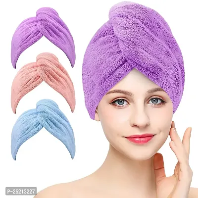 DRS Quick Turban Hair-Drying Absorbent Microfiber Towel/Dry Shower Caps/Bathrobe Hat/Magic Hair Wrap for Women (1)-thumb0