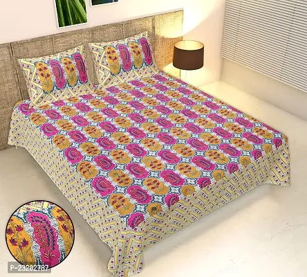 Comfy Cotton Printed Bedsheet With 2 Pillow Covers