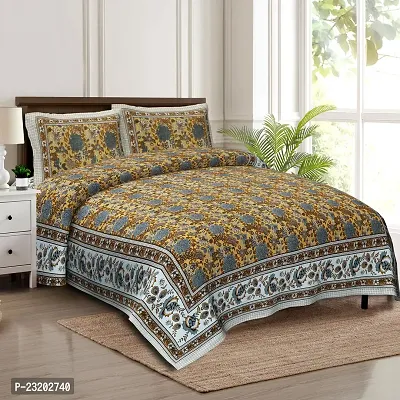 Comfy Cotton Printed Bedsheet With 2 Pillow Covers-thumb0