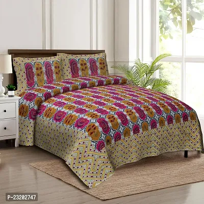 Comfy Cotton Printed Bedsheet With 2 Pillow Covers