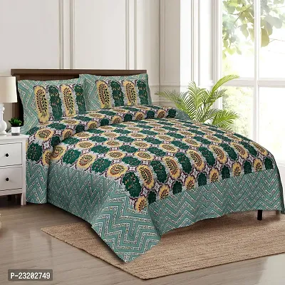 Comfy Cotton Printed Bedsheet With 2 Pillow Covers-thumb0