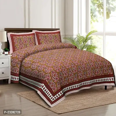 Comfy Cotton Printed Bedsheet With 2 Pillow Covers-thumb0