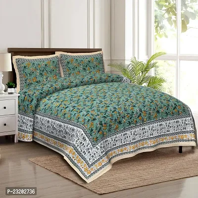 Comfy Cotton Printed Bedsheet With 2 Pillow Covers-thumb0