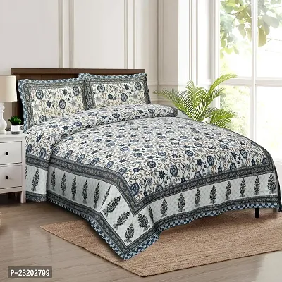 Comfy Cotton Printed Bedsheet With 2 Pillow Covers-thumb0