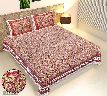 Comfy Cotton Printed Bedsheet With 2 Pillow Covers