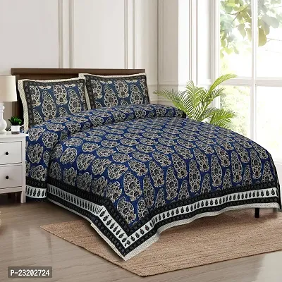 Comfy Cotton Printed Bedsheet With 2 Pillow Covers-thumb0