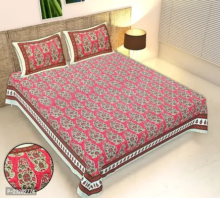 Comfy Cotton Printed Bedsheet With 2 Pillow Covers