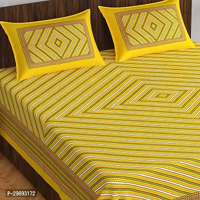 Comfortable Cotton Printed Double Bedsheet With 2 Pillow Covers-thumb2