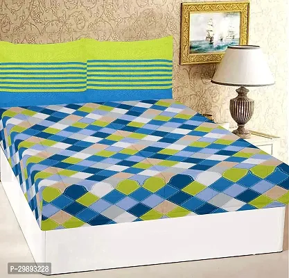 Comfortable Cotton Printed Double Bedsheet With 2 Pillow Covers-thumb0