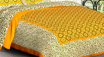 Comfortable Cotton Printed Queen Bedsheet with Two Pillow Covers-thumb1