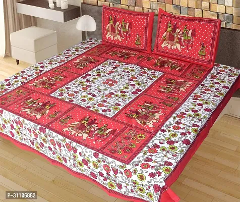 Stylish Cotton Double 1 Bedsheet + 2 Pillowcovers