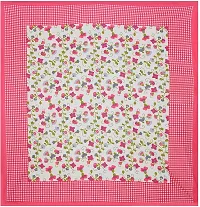 Stylish Pink Cotton Printed Double Bedsheet With 2 Pillowcovers-thumb1
