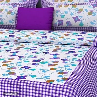 Trendy Cotton Printed Double Bedsheet with Pillow Cover-thumb2