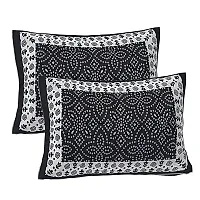 Stylish Black Cotton Double 1 Bedcover + 2 Pillowcovers-thumb1